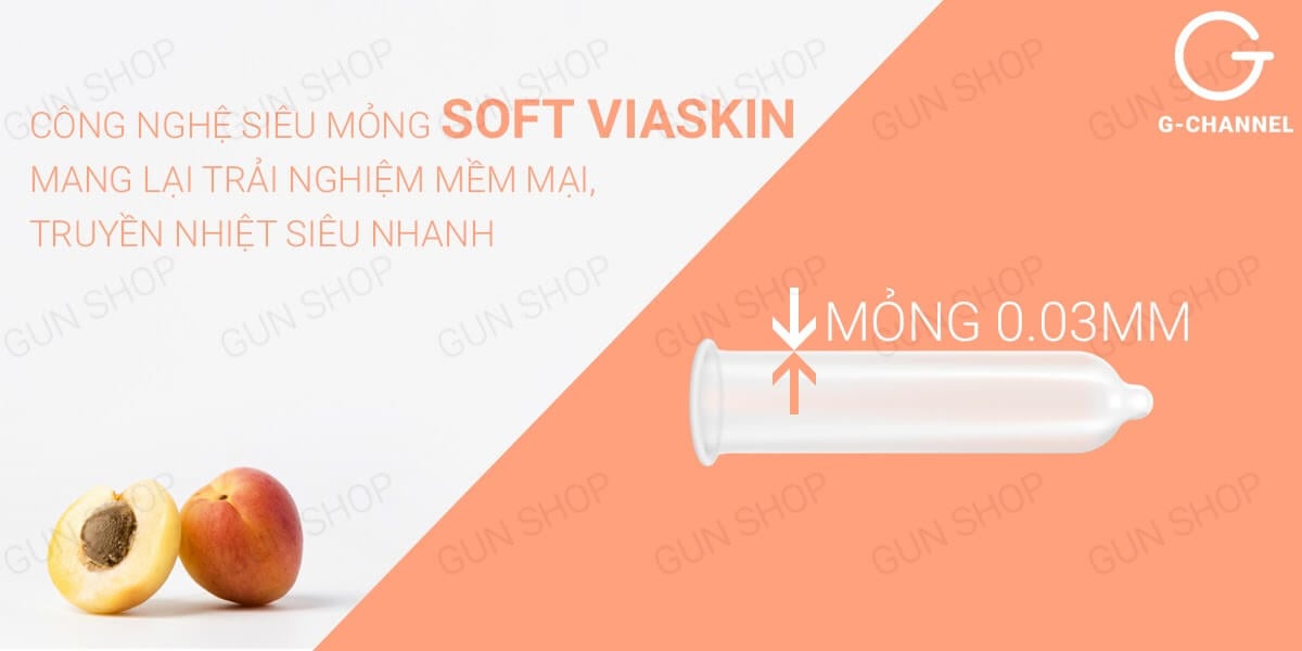 Bao cao su Nakanishi siêu mỏng 0.03mm hương đào ngọt ngào kích thích mạnh