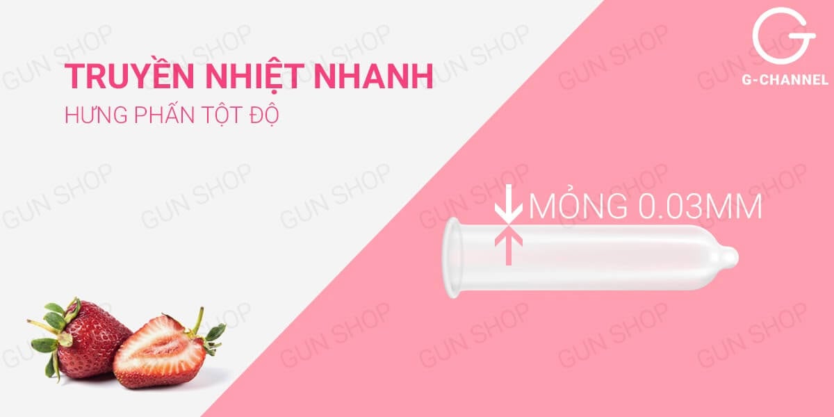 Thông tin Bao cao su Nakanishi - Siêu mỏng 0.03mm - Hương dâu - Hộp 4 cái  loại tốt