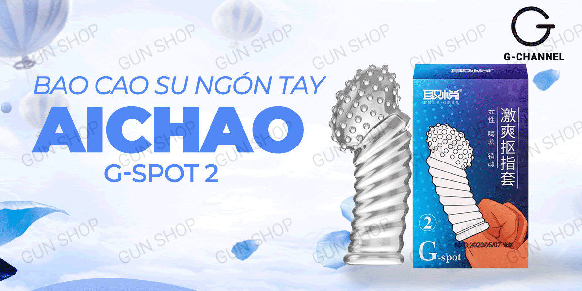 Bao cao su ngón tay dài Aichao G-spot 2 Gai nổi lớn Tăng khoái cảm