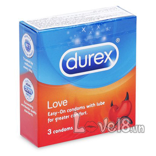 Bao Cao Su Durex Love Mỏng Bôi Trơn Kéo Dài Thời Gian Yêu 3 Cái