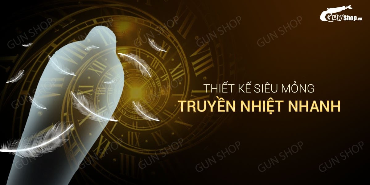 Bao cao su OLO 0.01 Gold siêu mỏng tăng khoái cảm kéo dài thời gian 10 cái