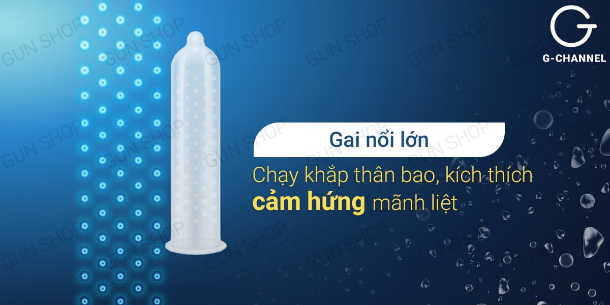 Bao cao su Rocmen Sea Horse Spikes kéo dài thời gian gai lớn bạc hà