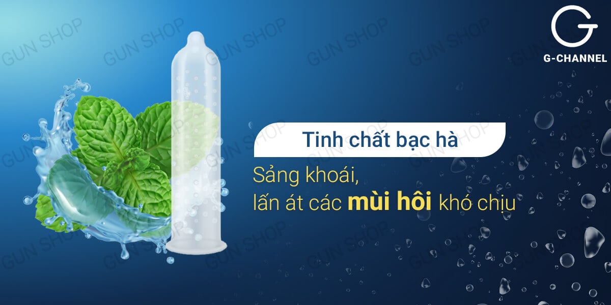 Bao cao su Rocmen Sea Horse Spikes kéo dài thời gian gai lớn bạc hà