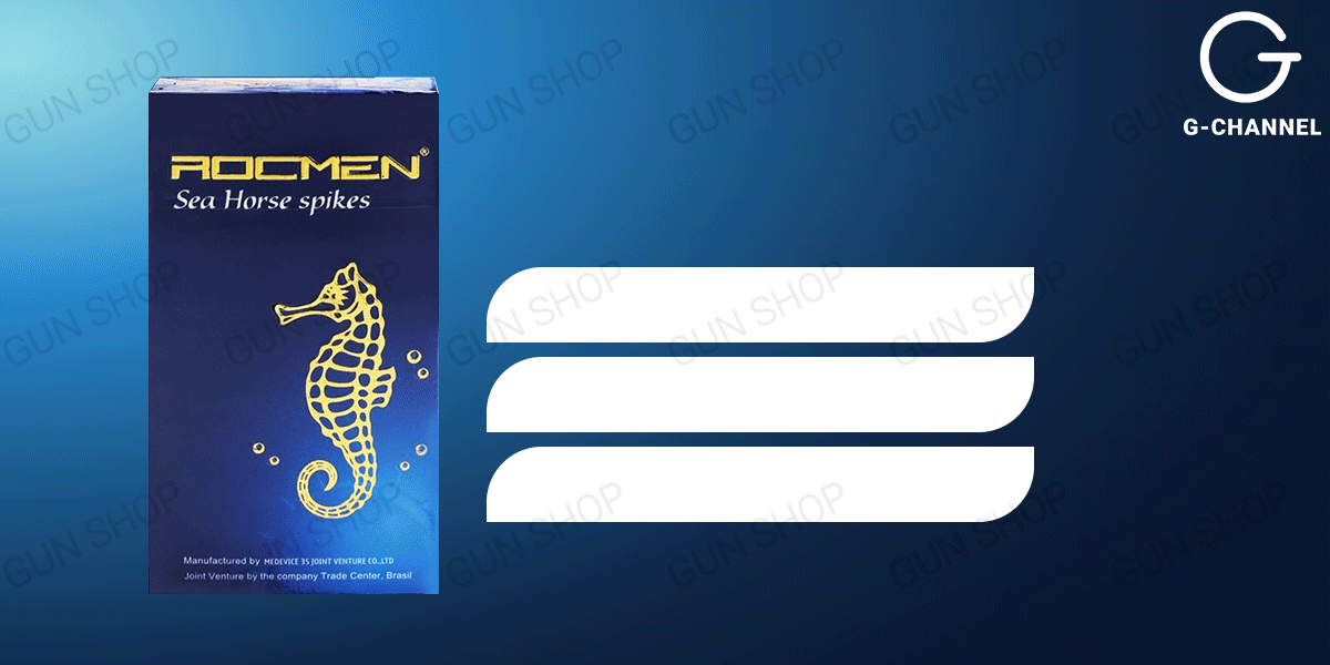 Bao cao su Rocmen Sea Horse Spikes kéo dài thời gian gai lớn bạc hà