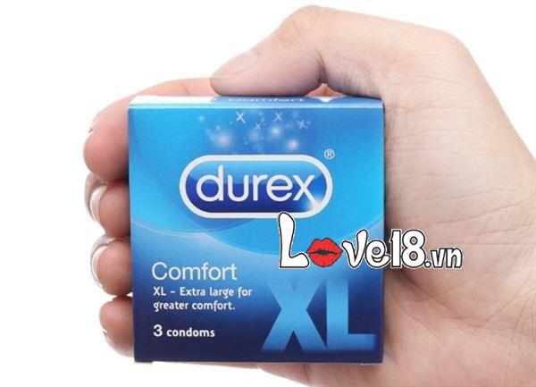 Bao cao su Durex XL size lớn hộp 3 cái bảo vệ an toàn