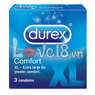 Bao cao su Durex XL size lớn hộp 3 cái bảo vệ an toàn
