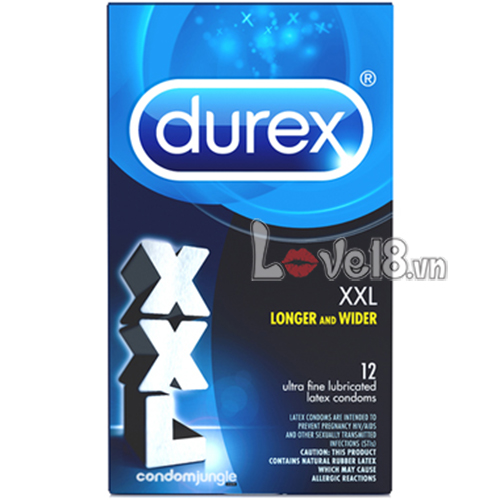 Bao Cao Su Size Lớn Durex XXL Hộp 12 An Toàn Êm Ái