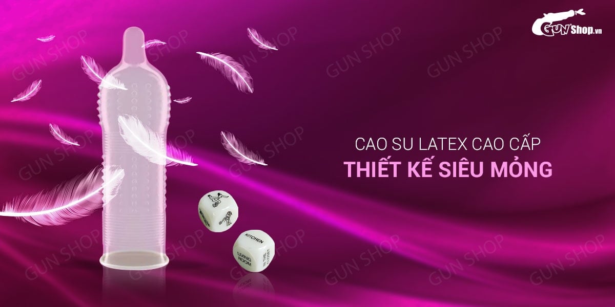 Bao cao su SO 3 in 1 siêu mỏng gân điểm nổi an toàn hộp 12 cái