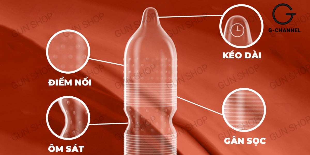 Đại lý Bao cao su Toshiro Long Shock 4in1 - Kéo dài thời gian - Hộp 10 cái  hàng xách tay