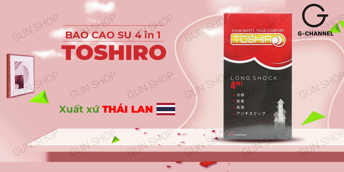 Đại lý Bao cao su Toshiro Long Shock 4in1 - Kéo dài thời gian - Hộp 10 cái  hàng xách tay