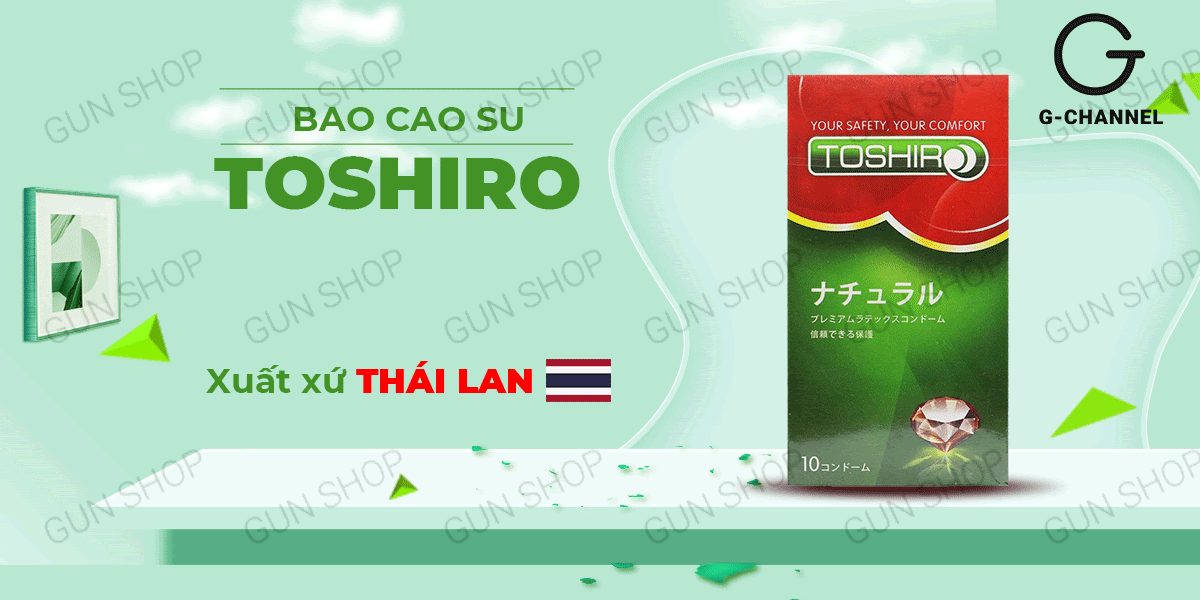 Bao cao su Toshiro trơn mỏng siêu thoáng hộp 10 cái giá tốt