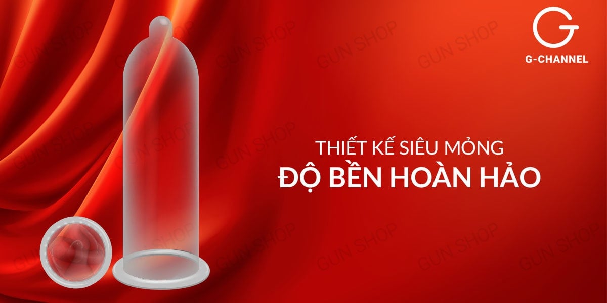 Bao cao su OLO 0.01 đỏ siêu mỏng nóng ấm an toàn hộp 10 cái