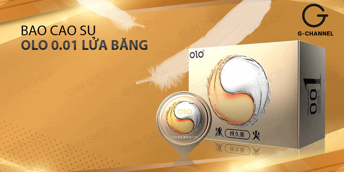 Cửa hàng bán Bao cao su OLO 0.01 Lửa Băng - Siêu mỏng kéo dài thời gian - Hộp 10 cái  chính hãng