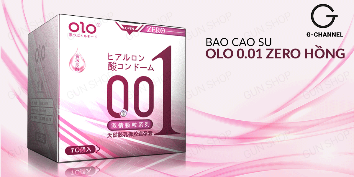 Bao cao su OLO 0.01 Hồng siêu mỏng hạt gel bôi trơn cảm giác thật