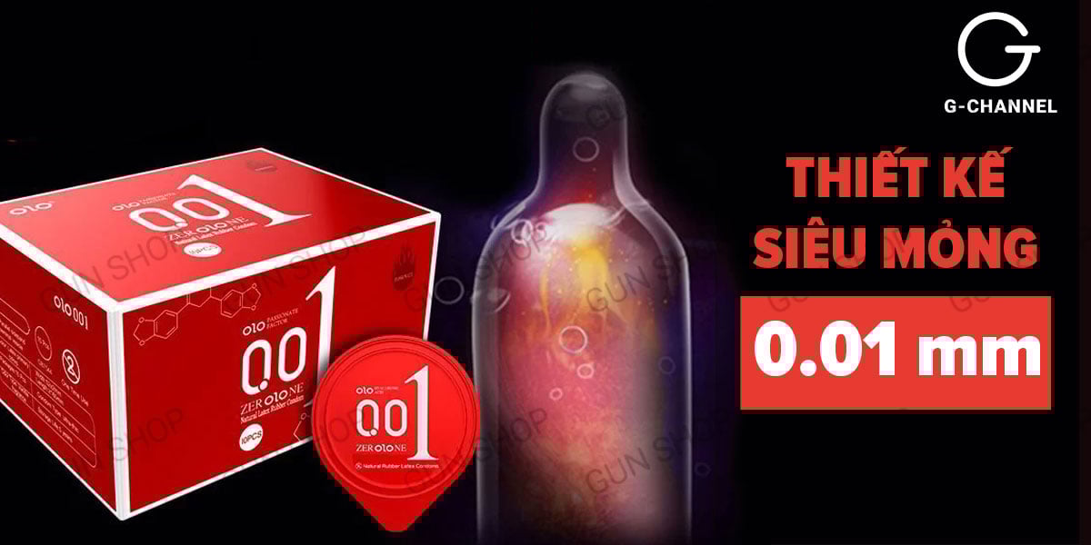 Nhập sỉ Bao cao su OLO 0.01 Đỏ - Siêu mỏng nóng ấm - Hộp 10 cái  giá tốt