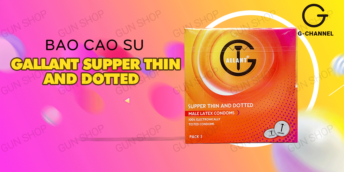 Bảng giá Bộ 2 hộp bao cao su Gallant Supper Thin And Dotted - Siêu mỏng điểm nổi - Hộp 3 cái  hàng mới về