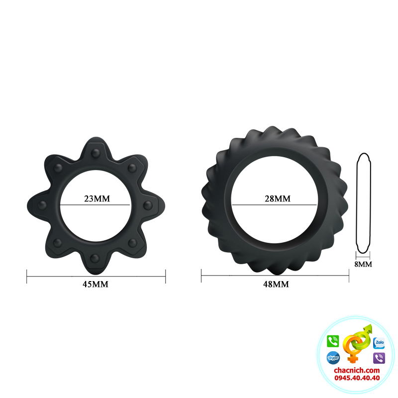 Bộ 2 vòng Cockrings flowering tăng cường cương cứng bền lâu nam