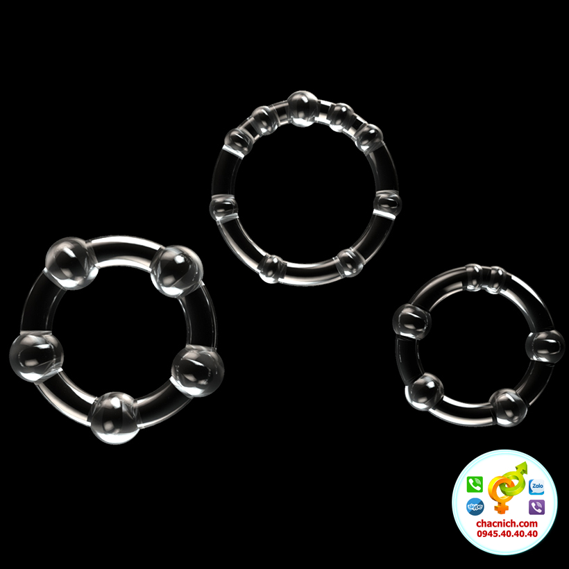 Bộ 3 vòng cockring silicon Lovetoy Power Plus bi siêu mềm mại