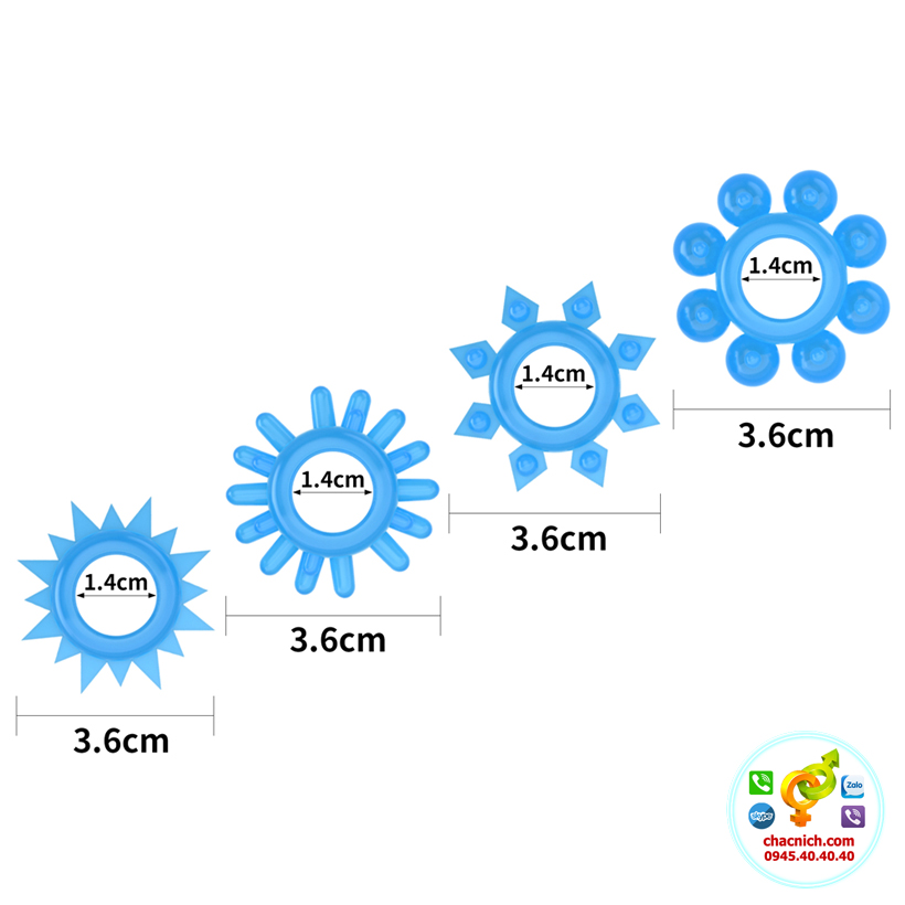 4 Vòng Cockring Phát Sáng Lovetoy Lumino Play Silicon Tăng Khoái Cảm