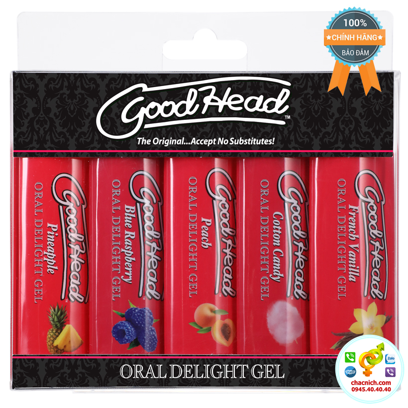 Bộ 5 gel oral sex hương vị hấp dẫn kích thích niềm vui GoodHead Mỹ