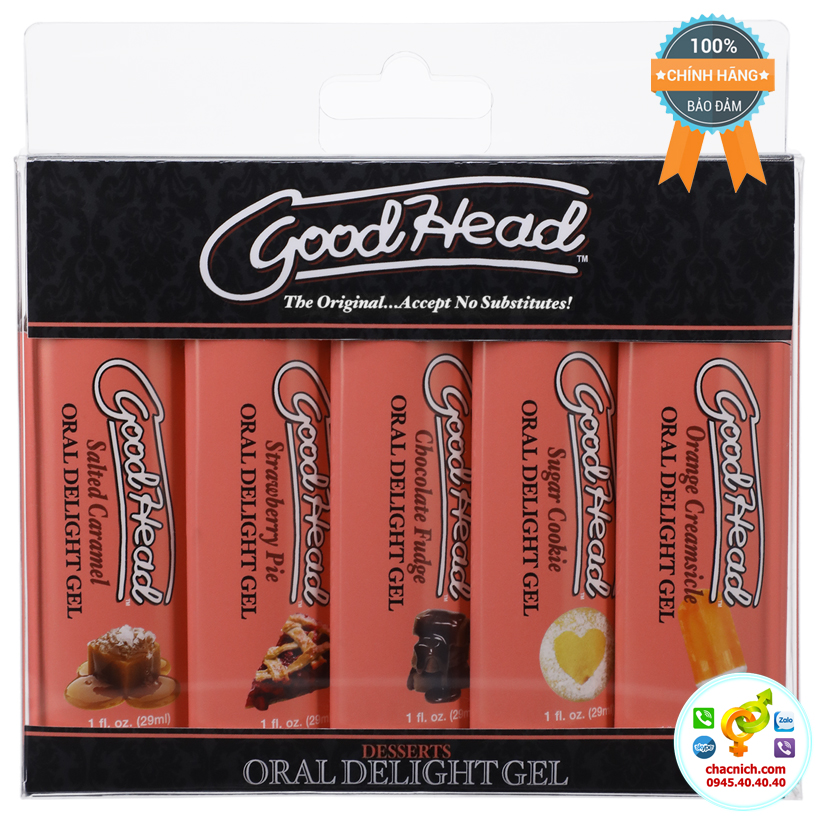 Set 5 tuýp gel bôi trơn hương kẹo bánh ngọt GoodHead Mỹ chất lượng