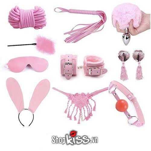 Bộ đồ chơi bạo dâm 10 món hồng cao cấp Cosplay Thỏ kích thích
