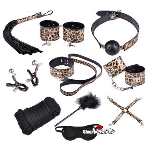 Bộ đồ chơi bạo dâm 10 món da beo cao cấp kích thích cực đỉnh