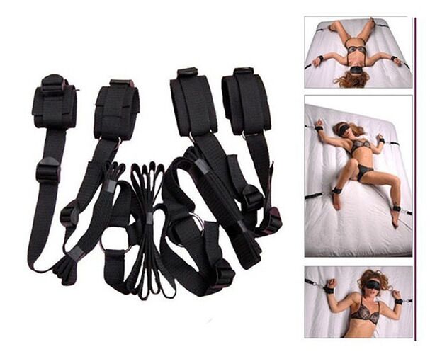 Bộ trói tay chân phòng the đen cao cấp tăng khoái cảm Aphrodisia
