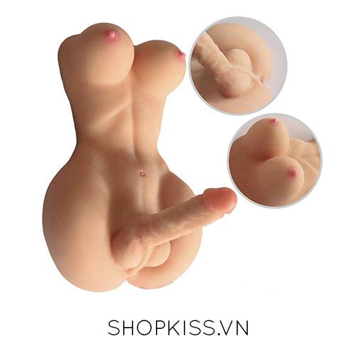 Búp bê tình dục bán thân lưỡng tính Les LadyMan sextoy đồng tính thỏa mãn