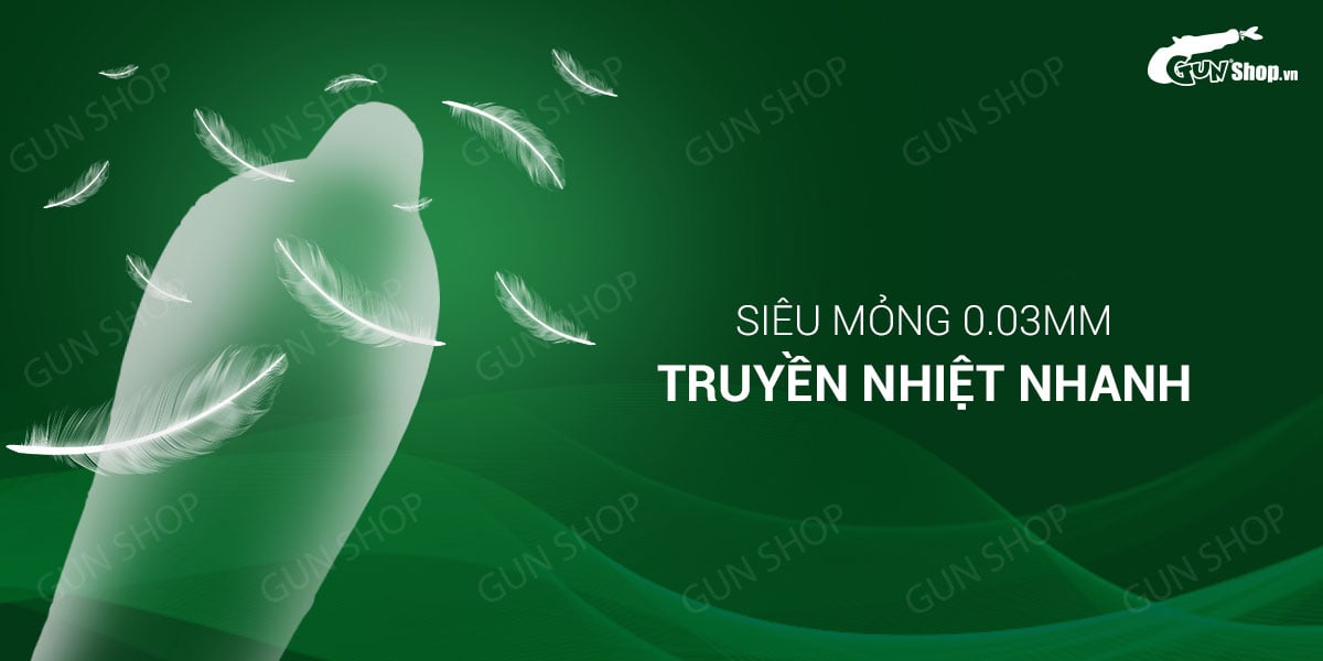 Bao cao su Muaisi 0.03 siêu mỏng mềm mại Hộp 12 cái thoải mái an toàn
