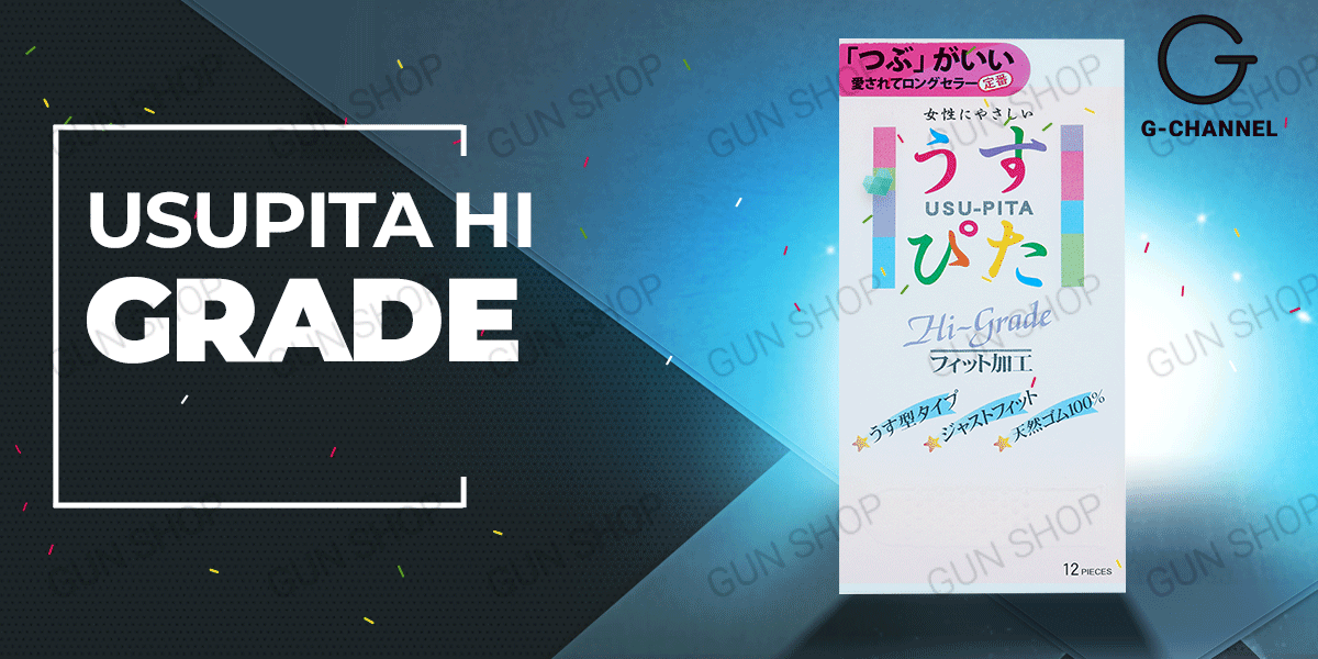 Bao cao su Usupita Hi Grade siêu mỏng điểm nổi ôm sát an toàn 12 cái