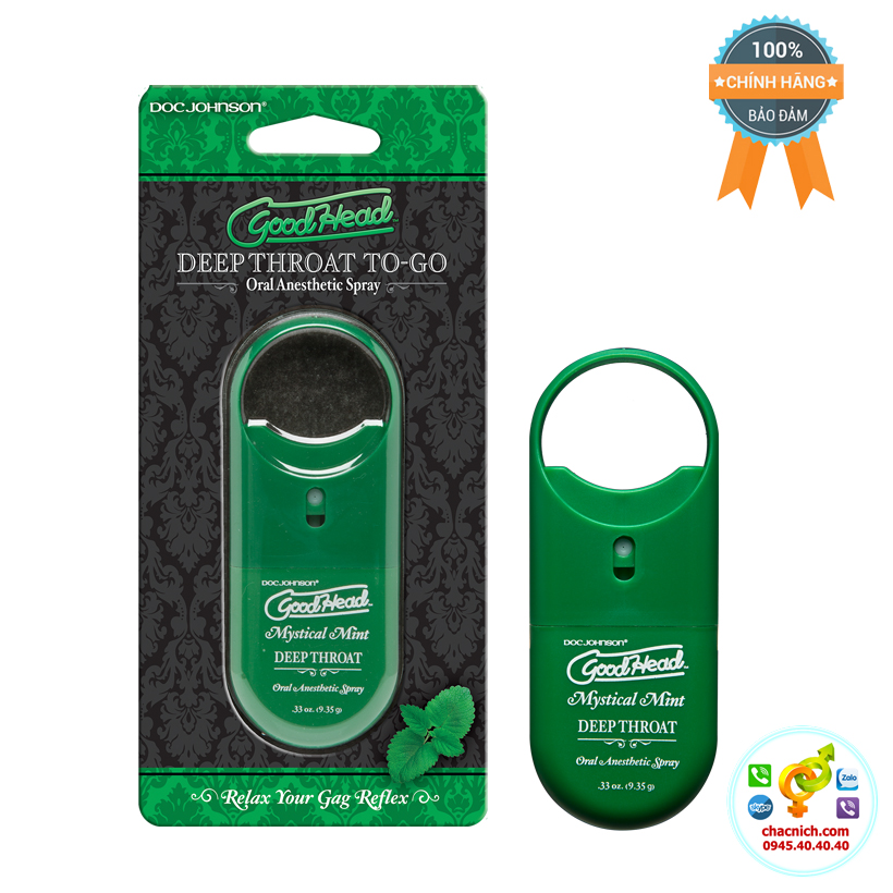 Ống xịt thơm miệng GoodHead To-Go Mint tê họng cực đã