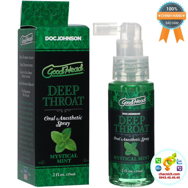 Thông tin Chai xịt quan hệ bằng miệng Doc Johnson Deep Throat Mystical Mint  giá sỉ