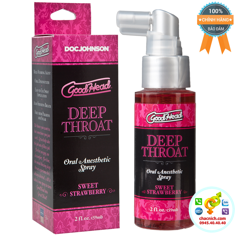 Deep Throat Spray Vị Dâu Ngọt Kích Thích Thăng Hoa Cảm Xúc