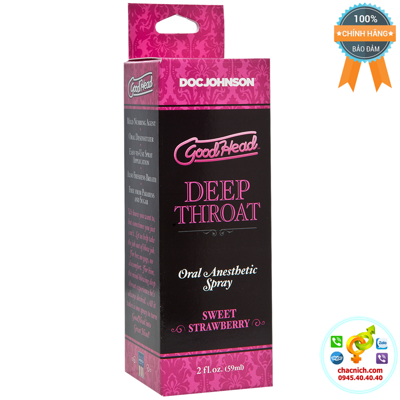 Deep Throat Spray Vị Dâu Ngọt Kích Thích Thăng Hoa Cảm Xúc