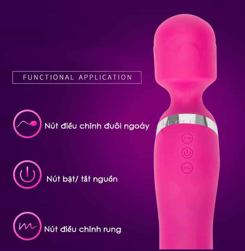 Chày Rung Đầu Đuôi Silicone Mịn Màng Thỏa Mãn Tình Ái Nàng