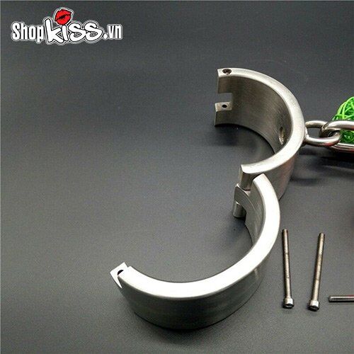Còng chân BDSM thép không gỉ bạo dâm bền đẹp phụ kiện khóa an toàn