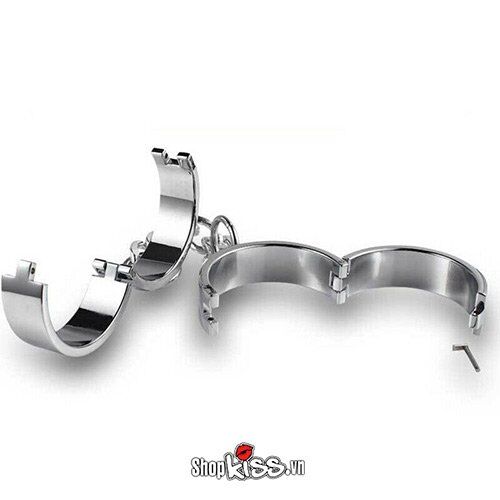 Còng chân BDSM thép không gỉ bạo dâm bền đẹp phụ kiện khóa an toàn