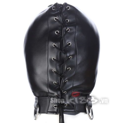 Mặt nạ trùm đầu mặt quỷ khóa kéo miệng Da PU cao cấp kích thích