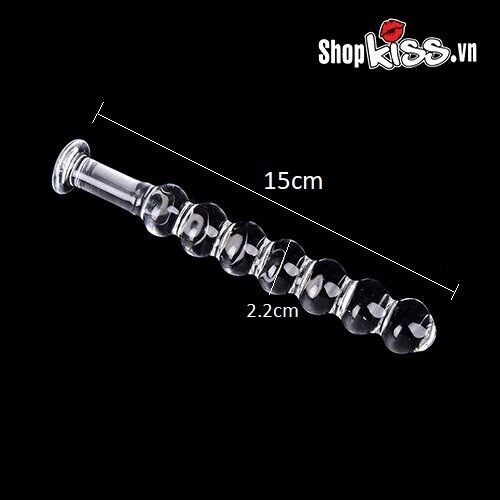 Dụng cụ kích thích hậu môn thủy tinh chuỗi hạt cao cấp mềm mại cho gay