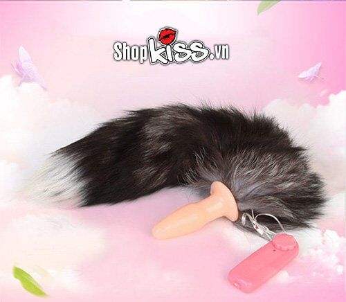 Đuôi chồn rung mềm gắn hậu môn silicon lông cáo kích thích