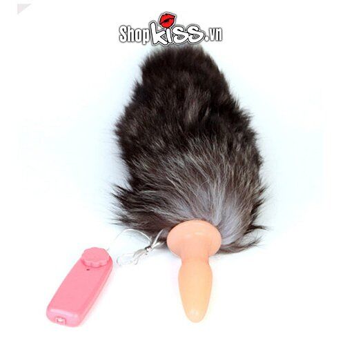 Đuôi chồn rung mềm gắn hậu môn silicon lông cáo kích thích
