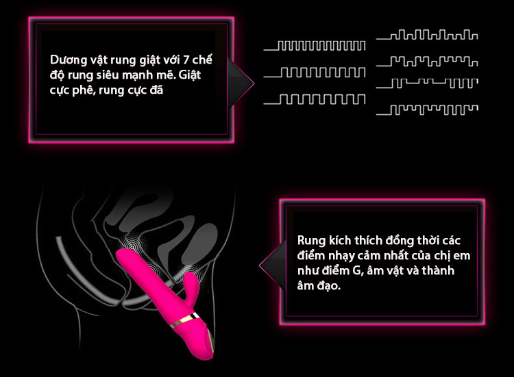 Dương vật rung giật Cloud siêu mạnh silicon y tế kích thích điểm G