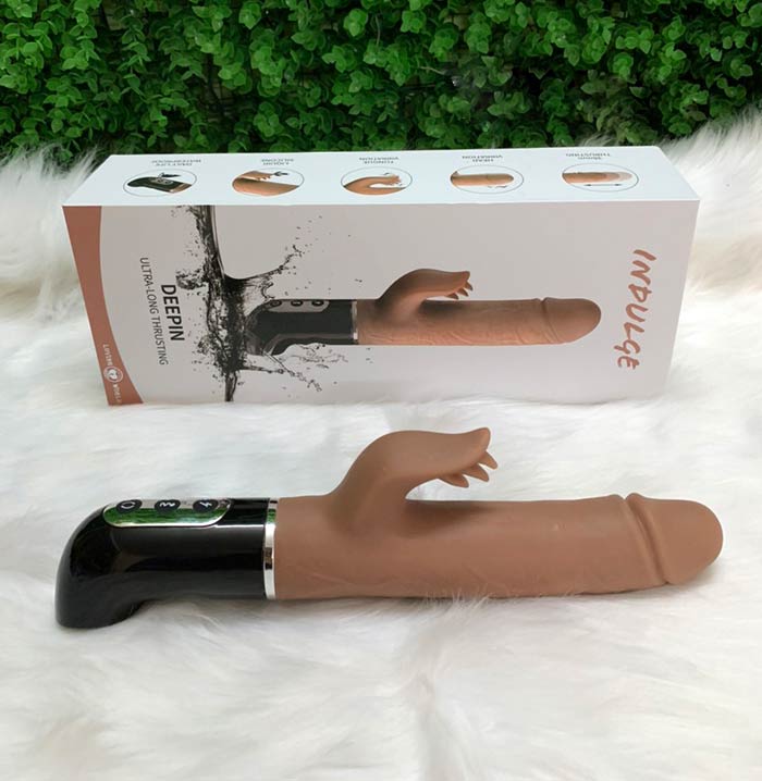 Dương Vật Silicone Cao Cấp DeePin Rung Liếm Thụt Sạc USB