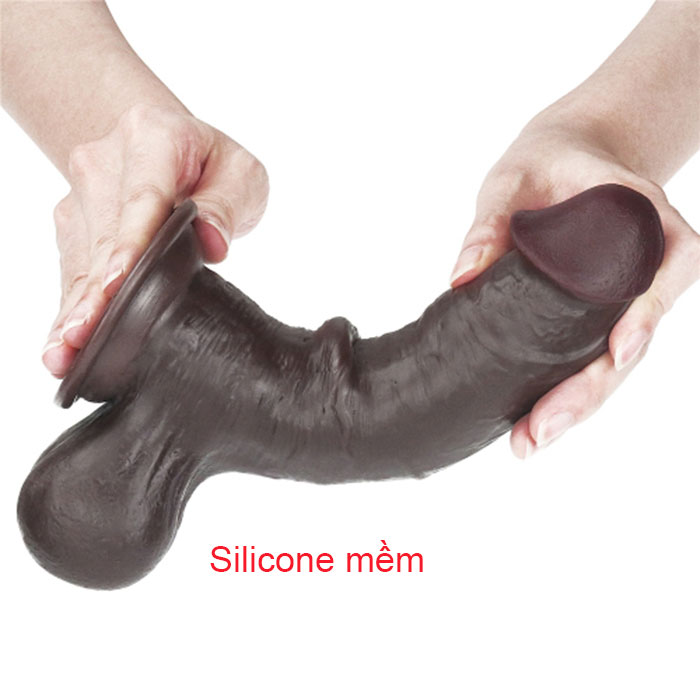 Dương vật giả da đen mềm kích thước lớn 9inch Lovetoy siêu thật