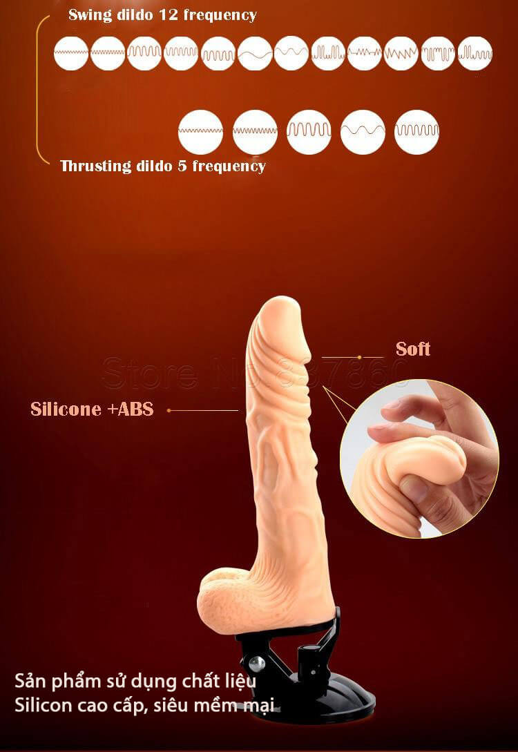 Dương vật điều khiển siêu nhún đế xoay tăng khoái cảm mạnh mẽ