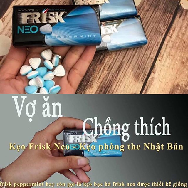 Frisk Neo Peppermint kẹo ngậm bạc hà kích thích 50 viên Nhật