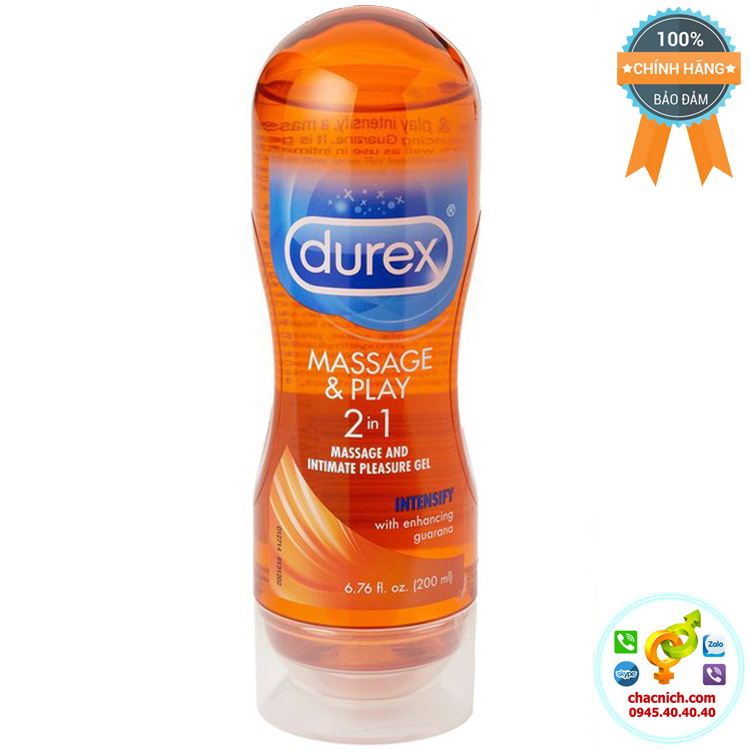 Gel bôi trơn Durex 2in1 massage toàn thân tinh chất Guarana bán chạy