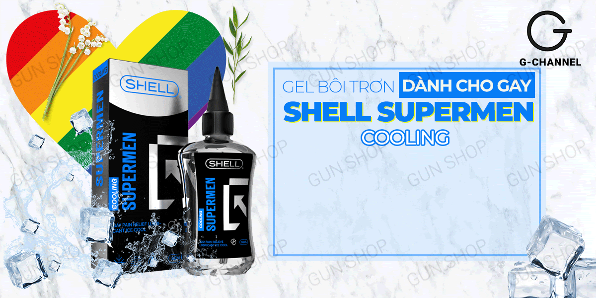 Bỏ sỉ Gel bôi trơn hậu môn mát lạnh - Shell Supermen Cooling - Chai 90ml  chính hãng