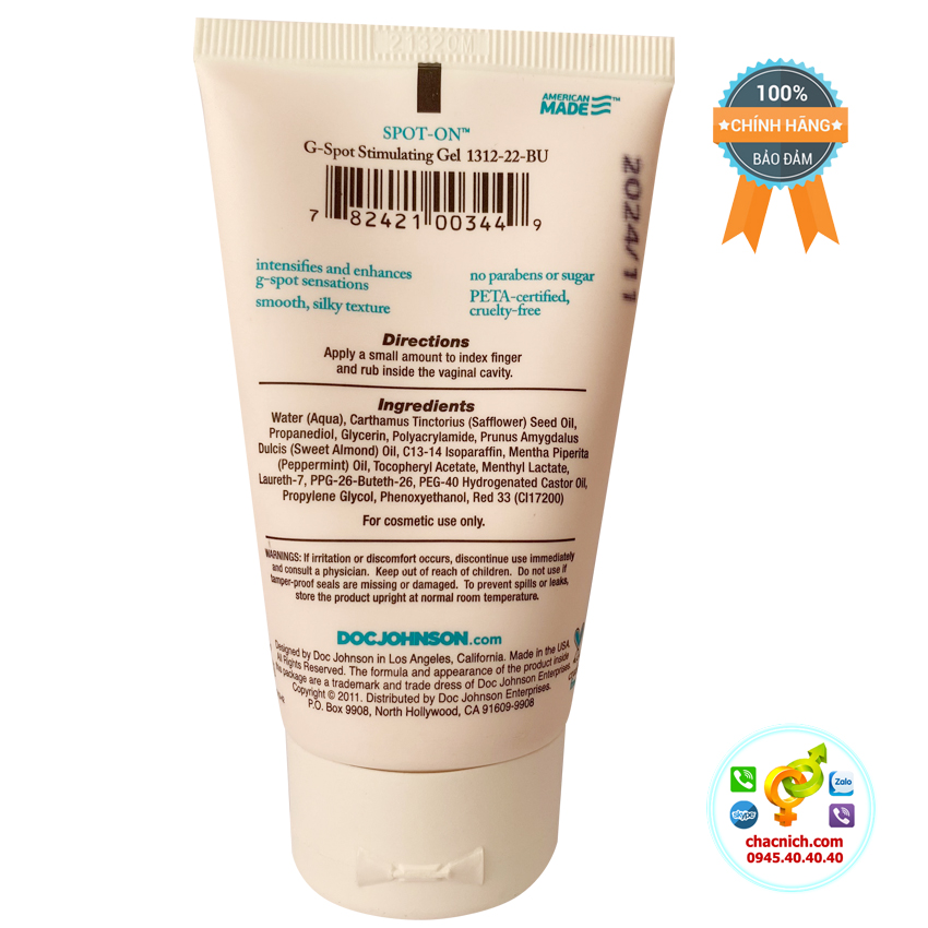 Gel kích thích phụ nữ Doc Johnson Spot-On, tăng khoái cảm cao